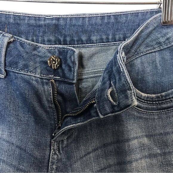 Simply Vera Denim Womens Capri Jeans Cropped Straight Flap Pockets Size 8 - Picture 4 of 13